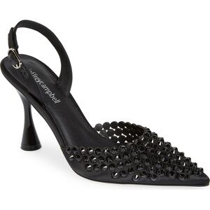 Women’s JEFFREY CAMPBELL Shiner Slingback Rhinestone Pointed Toe Pump- Size 8